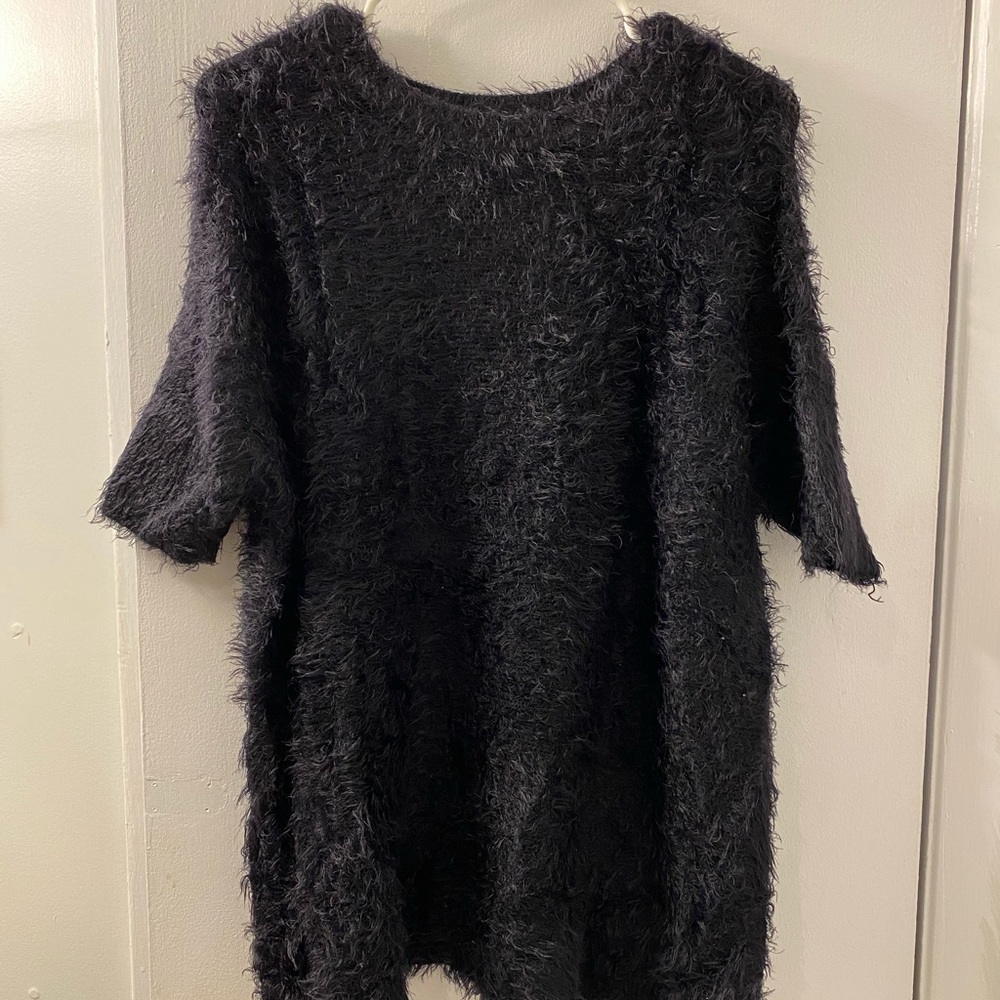 Oversized Fuzzy Knit Shirt